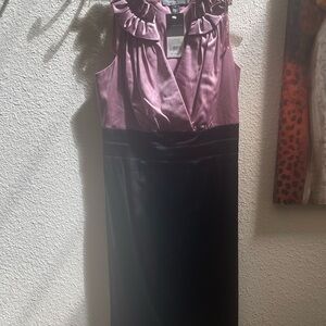 Elegant Purple and Black Sleeveless Dress